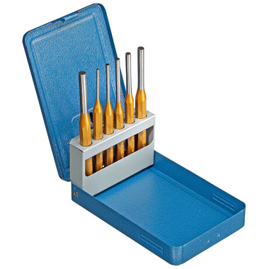 GEDORE 6-piece pin punch set in metal folding case 116 D