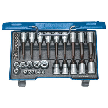 GEDORE Screwdriver set 1/2+1/4 34-pc TORX 19 TX 20