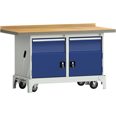 KLW mobile professional workbench - 1500 x 700 x 871 mm L x W x H WP782N-1500M45-E7053