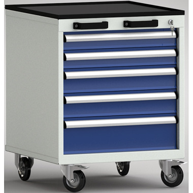 KLW Standard tool trolley - 572 x 655 x 750 mm W x D x H, with 4-sided raised edge FEA0600-05ESV-001