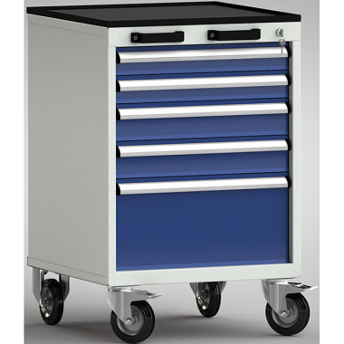 KLW Standard tool trolley - 572 x 655 x 915 mm W x D x H, with 4-sided rolled edge FEA0700-05ESV-001