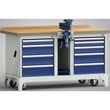 KLW Mobile professional workbench - 1700 x 700 x 871 mm L x W x H WP797N-1700M45-E7020