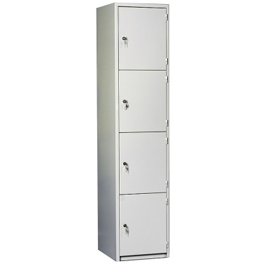 KLW Valuables cabinet - 1850 x 415 x 500 mm H x W x D, with 4 compartments 08/87-4