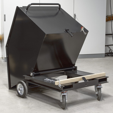 KLW Sheet metal box trolley with completely welded tipping container 8615-6050-620L