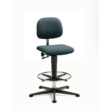 KLW Industrial swivel chair with glides and chrome base ring 10/9436-2831