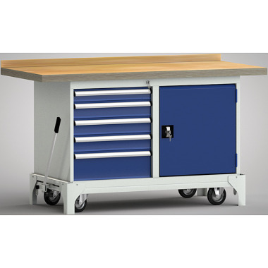 KLW mobile standard workbench - 1500 x 700 x 866 mm L x W x H WS782N-1500M40-E7021