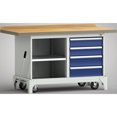 KLW mobile professional workbench - 1500 x 700 x 871 mm L x W x H WP782N-1500M45-E7032