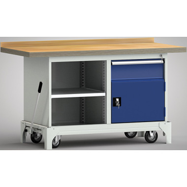 KLW mobile professional workbench - 1500 x 700 x 871 mm L x W x H WP782N-1500M45-E7033