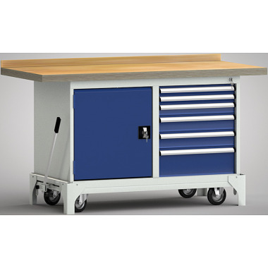 KLW mobile standard workbench - 1500 x 700 x 866 mm L x W x H WS782N-1500M40-E7040