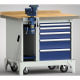 KLW mobile professional workbench - 1000 x 700 x 871 mm L x W x H WP795N-1000M45-E7035