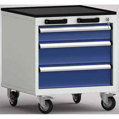 KLW Standard tool trolley - 572 x 655 x 650 mm W x D x H, with 4-sided raised edge FEA0500-03ESV-001