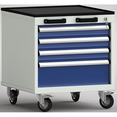 KLW Professional tool trolley - 572 x 655 x 650 mm W x D x H, with 4-sided rolled edge FEA0500-04EPV-001