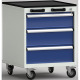 KLW Professional tool trolley - 572 x 655 x 750 mm W x D x H, with 4-sided rolled edge FEA0600-03EPV-001