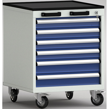 KLW Standard tool trolley - 572 x 655 x 750 mm W x D x H, with 4-sided edge FEA0600-06ESV-001