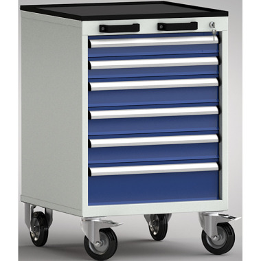 KLW Standard tool trolley - 572 x 655 x 915 mm W x D x H, with 4-sided edge FEA0700-06ESV-001