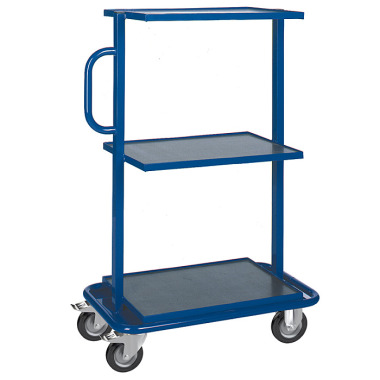 KLW Picking trolley, 3 loading levels, hardened plywood panel in angle steel frame 8610-6182D-3C12