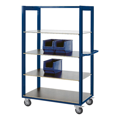 KLW Shelf trolley with 2 adjustable shelves made of phenolic resin-coated plywood. 8613-6051K-2C12