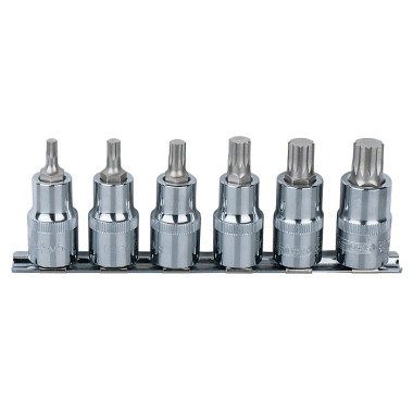 KS Tools 1/4" CHROME+ Bit-Stecknuss-Satz XZN 6-tlg., M4-M10 918.0645