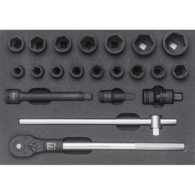 SW-Stahl Tool assortment, Sockets 3/4“, with ratchet, 21-pieces Z3000-18