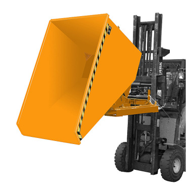 BAUER Chip tipping container EXPO-E 1200, painted, yellow-orange 4498-53-0000-1