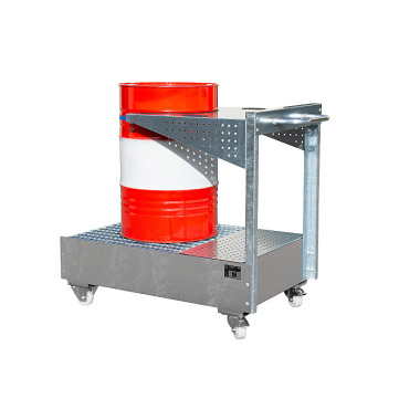 BAUER Mobile drip tray with perforated panel LPW 200-4, hot-dip galvanised 4447-61-0000-7