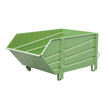 BAUER Building material container BBP 100, painted, RAL 6011 Reseda green 4511-15-0000-4