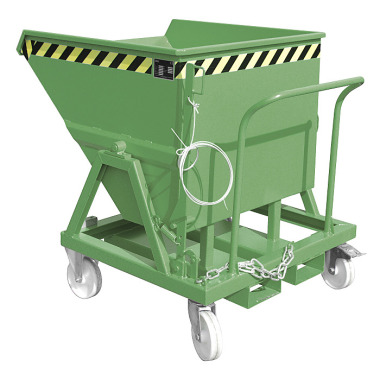 BAUER Tipping skip KS 400, painted, RAL 6011 Reseda green 4541-15-0000-4