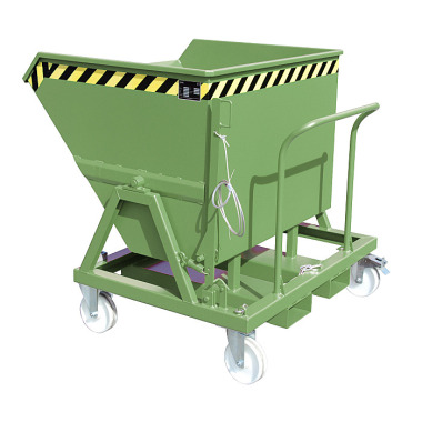 BAUER Tipping skip KS 550, painted, RAL 6011 Reseda green 4541-16-0000-4