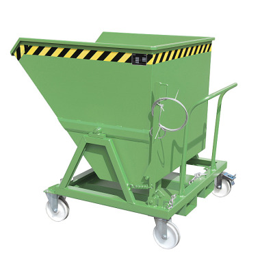 BAUER Tipping skip KS 700, painted, RAL 6011 Reseda green 4541-17-0000-4