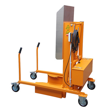 BAUER Waste bin tipping station MKS-230V, painted, RAL 2000 yellow-orange 4476-10-0000-1