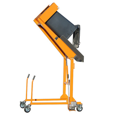 BAUER Waste bin tipping station MKS-H, painted, RAL 2000 yellow-orange 4476-08-0000-1