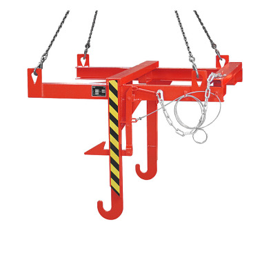 BAUER Tilting traverse for BBT construction material container, painted RAL 3000 fire red 4511-08-0000-2