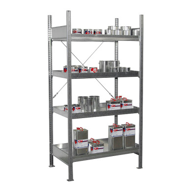 BAUER Small binder shelf with drip tray 3019-4E, galvanised 4473-23-0000-7