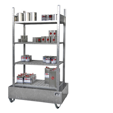 BAUER Small binder shelf with drip tray 3021-4E, galvanised 4473-25-0000-7