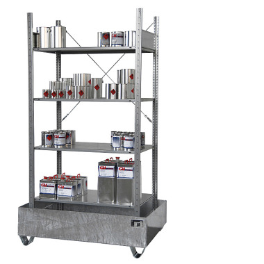 BAUER Small binder shelf with drip tray 3022-4E, galvanised 4473-26-0000-7