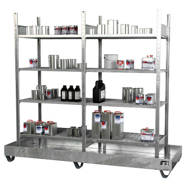 BAUER Small binder shelf with drip tray 3023-4E, galvanised 4473-27-0000-7