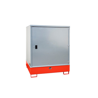 BAUER Hazardous materials cabinet GS-3, painted, RAL 3000 fire red 4495-22-0000-2