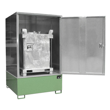 BAUER Hazardous materials cabinet GS-4, painted, RAL 6011 Reseda green 4495-23-0000-4