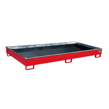 BAUER Shelf tray with PE insert RW 2700-1 PE, painted, RAL 3000 fire red 4518-53-0000-2