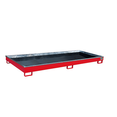 BAUER Shelf tray with PE insert RW 3300-1 PE, painted, RAL 3000 fire red 4518-72-0000-2