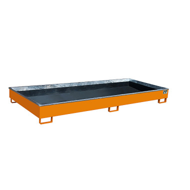 BAUER Shelf tray with PE insert RW 3300-2 PE, painted, RAL 2000 yellow-orange 4518-76-0000-1