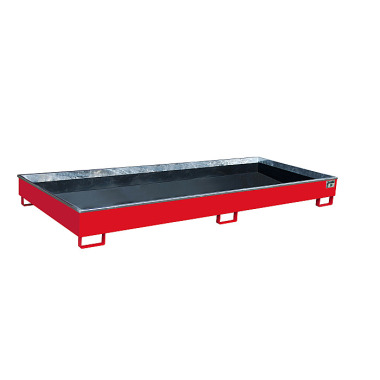 BAUER Shelf tray with PE insert RW 3300-2 PE, painted, RAL 3000 fire red 4518-76-0000-2