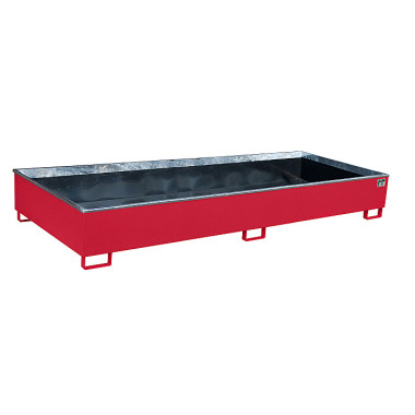 BAUER Shelf tray with PE insert RW 3300-3 PE, painted, RAL 3000 fire red 4518-80-0000-2