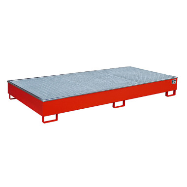 BAUER Shelf tray with PE insert RW-GR 2700-2 PE, painted, RAL 3000 fire red 4518-58-0000-2