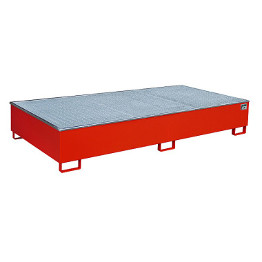 BAUER Shelf tray with PE insert RW-GR 2700-3 PE, painted, RAL 3000 fire red 4518-59-0000-2