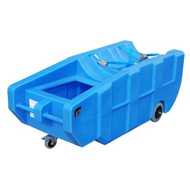 BAUER GREEN-LINE Mobile PE drip tray WPT 230, made of robust blue polyethylene 4520-35-0000-0