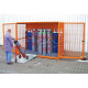 BAUER Gas cylinder container GFC-1 (grating floor), painted, RAL 3000 fire red 4477-01-0000-2