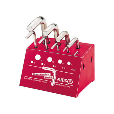 AMF Allen key set 9 pieces 6KT SW2.5-14mm ISO2936 in stand 44065