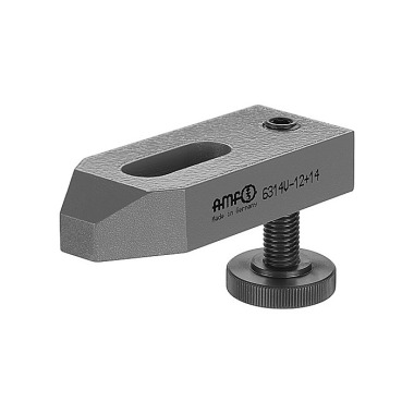 AMF Clamping iron bevelled 6314V-11x80 with support screw painted 70177