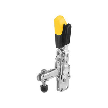 AMF 6802SY-2 Vertical clamp with yellow handle and safety lock 557182